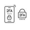 2fa icon line password secure login authentication verification vector outline art or sms push code messages symbol on