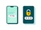 2fa icon vector password secure login authentication verification flat cartoon or sms push code messages symbol on