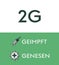 2g corona rule safety information with additional icons on green background.