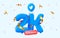 2k followers thank you Twitter 3d blue balloons and colorful confetti.
