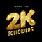 2k gold internet follower number thank you card