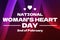 2nd of February is celebrated as Women\\\'s heart day, colorful background design with gradient shapes and typography