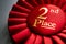 2nd place winners rosette or badge in red