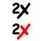 2x icon vector. double illustration sign collection. power symbol. multiply logo.