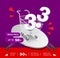 3.3 3D text float out shopping cart and below them there is promotional tag in mega sale campaign fifty percent off