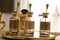 3 antique artistic perfume bottles