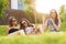 3 Beautiful woman feels good in the grass