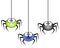 3 Cartoon Spiders Hanging