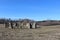 3 circle of standing stones resembling Stonehenge but located in the small rural community Wallace Nova Scotia in springtime