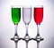 3 cups coloured with italian flag