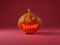 3 D illustration Halloween Pumpkin on red background
