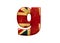 3 d illustration Union Jack flag letter g, alphabet, Great Britain patriot font