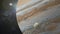 3 d rendering video footage of the planet jupiter and the moon europa