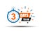 3 day to go last countdown icon. Three day go sale price offer promo deal timer, 3 day only â€“ vector