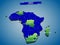 3 dimensional infographics political map of African continent