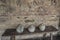 3 excavation find pots, Museo Santa Domingo, La Antigua, Guatemala