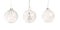 3 finely decorated transparent Christmas balls