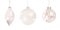 3 finely decorated transparent Christmas balls