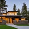 3 A Frank Lloyd Wright-inspired Prairie-style house with strong horizontal lines and a low-pitched roof3, Generative AI