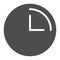 3 hours solid icon. Clock with 3 hours vector illustration isolated on white. Watch glyph style design, designed for web