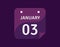 3 January, January 3 icon Single Day Calendar Vector illustration