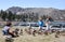 3 kids hand feeding ducks