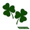 3 Leaf clover sign icon. Saint Patrick symbol. Ecology concept. Flat design