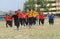 3 legged race, competition, school children competing, participation