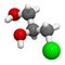 3-MCPD carcinogenic food by-product molecule. Produced when hydrochloric acid is added to food to speed up protein hydrolysis. 3D