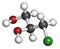 3-MCPD carcinogenic food by-product molecule. Produced when hydrochloric acid is added to food to speed up protein hydrolysis. 3D