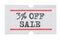 3 % OFF Sale printed on price tag sticker isolated on white