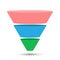 3-part lead generation template. A marketing funnel, pyramid, or sales conversion cone. Infographics