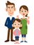 3 people Family front view