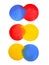3 primary colors, blue red yellow watercolor painting circle
