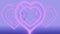 3 Purple Rotating Hearts Background in a Seamless Loop. Perfect for Valentine`s Day.