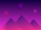 3 pyramids under 3 planets with purple light