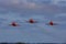 3 Red Arrows Hawk jets take off from Blackpool Airport
