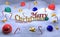 3 rendered Christmas background with candies, Christmas balls, golden stars