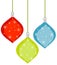 3 Retro Christmas Ornaments