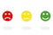 3 round Feedback Icons with 3 colors