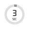 The 3 seconds icon, digital timer. clock and watch, timer, count