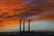 3 Smoke Stacks @ Sunrise, Page, Arizona