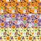 3 Vector seamless pattern different colors for Halloween
