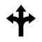 3 way decision opportunity option arrow. Three way direction vector path choice sign.