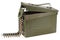 .30 Cal Metal Ammo Can with ammunition belt