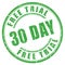 30 day free trial rubber stamp