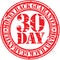 30 day money back guarantee rubber stamp