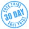30 days free trial ink round stamp