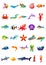30 Marine Animals Set - Bright Colored