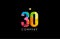 30 number grunge color rainbow numeral digit logo